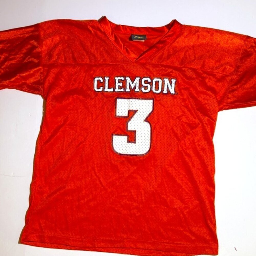 Vintage Kids Clemson University ACC Tigers Football Jersey Orange Large ALL IN